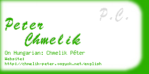 peter chmelik business card
